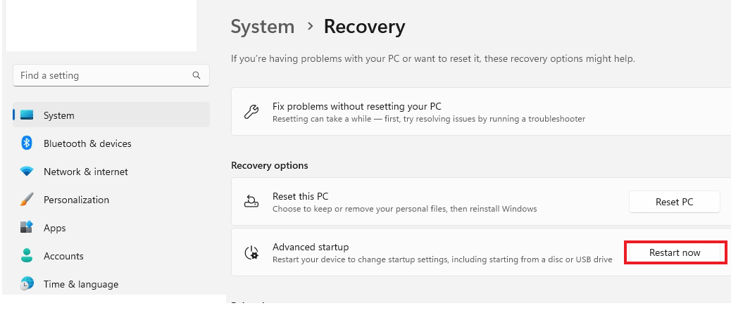 restart now