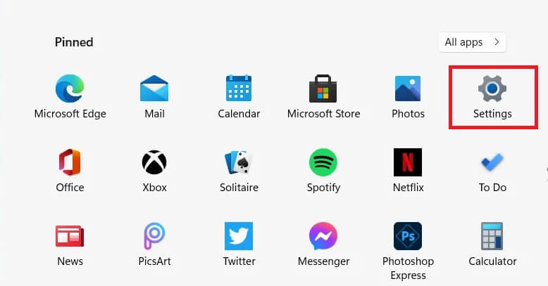 windows settings