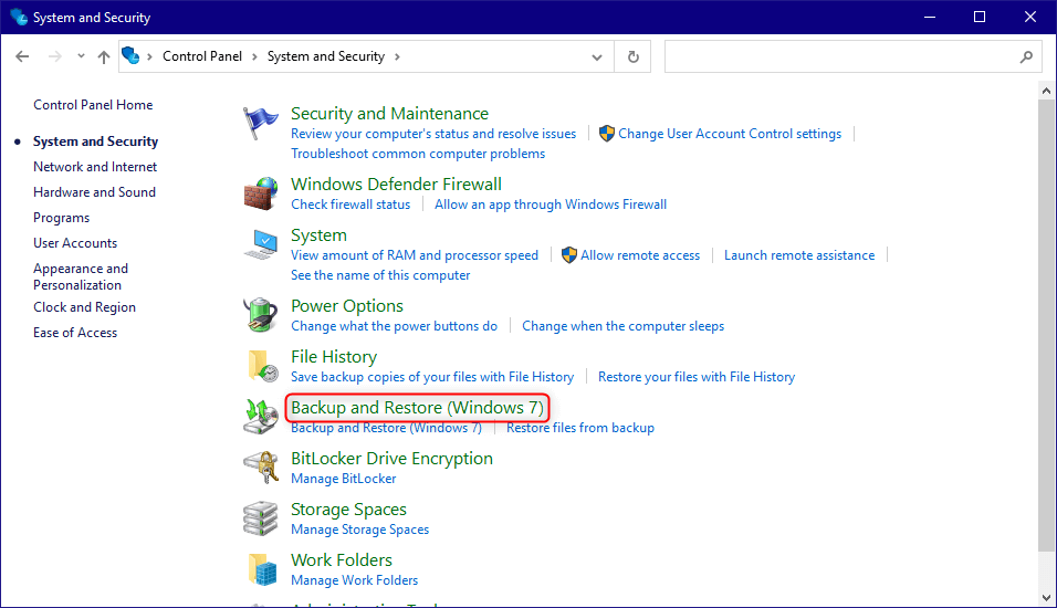 backup and restore