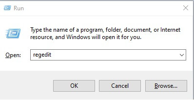 Method IV - Remove the program by using the Registry Editor - Run with regedit