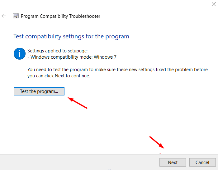 test the program